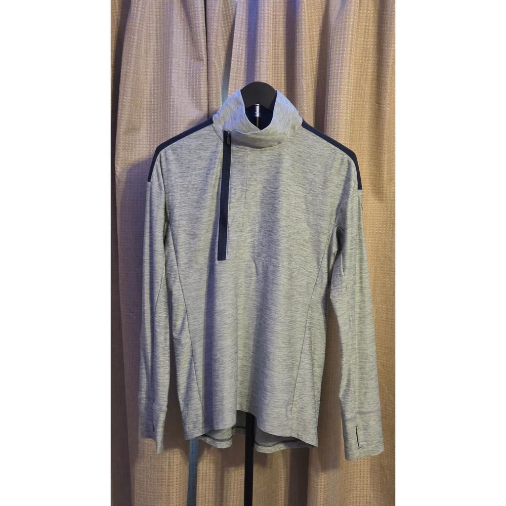 Under Armour Hotshot Loose Fit Quarter Zip Pullover Womens Small Gray Thumbholes